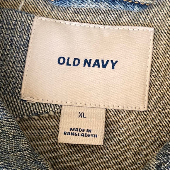 Old Navy Light Blue Washed/Ripped Jean Jacket - Picture 5 of 10